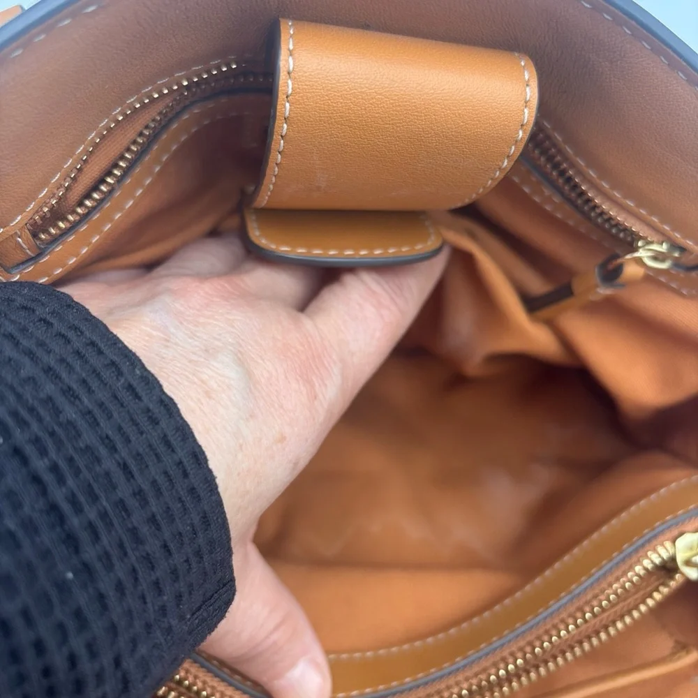 Tory Burch Brown and Cream Shoulder‎ Bag